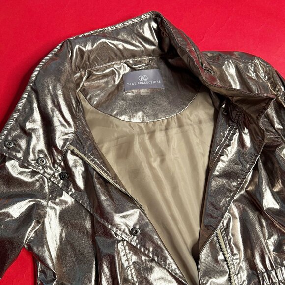 Metallic Bronze Windbreaker Jacket – Tart Collections, Street Style, Size M - Picture 6 of 12